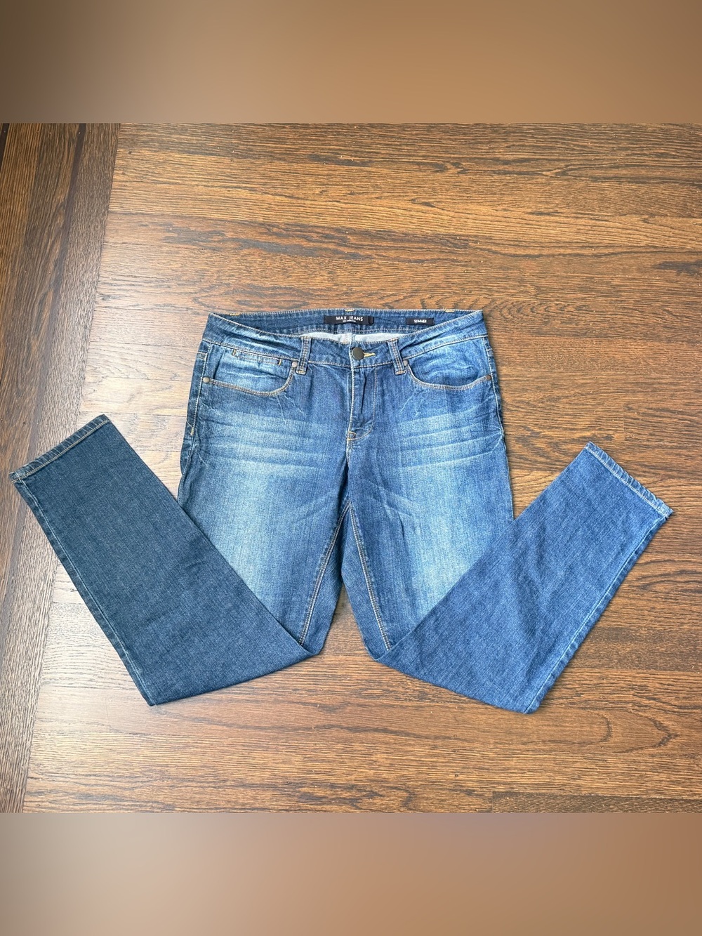Max Jeans Women's Medium Blue Straight Leg Cropped Denim Ankle Jeans Size 10